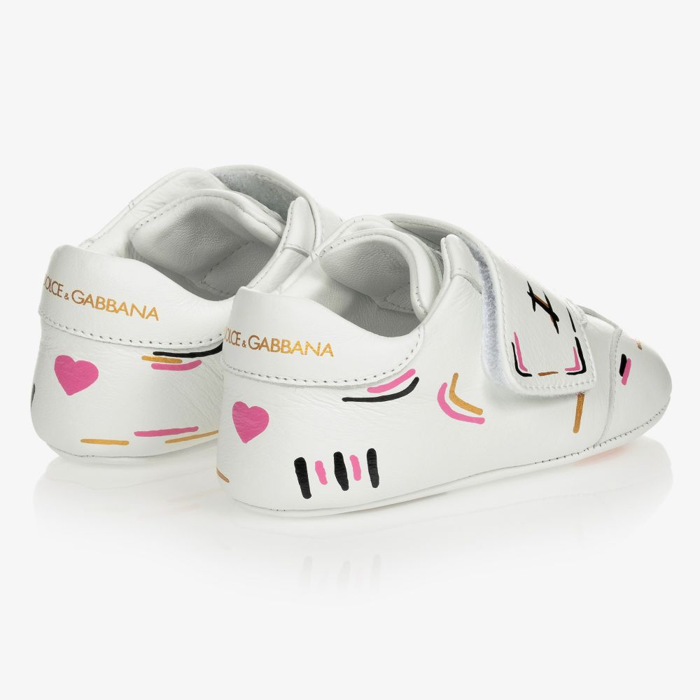 Dolce Gabbana White Leather Baby Shoes Childrensalon Outlet