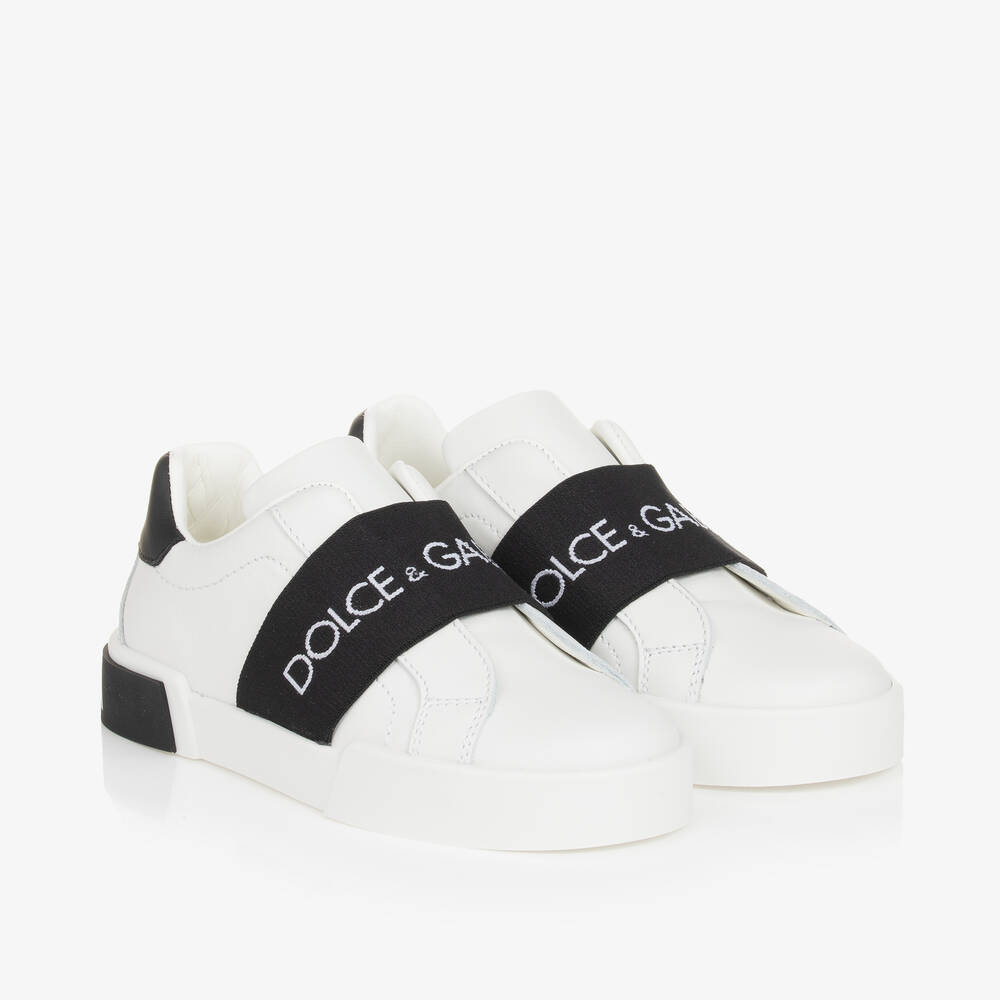 Dolce & Gabbana-White Leather Portofino Trainers | Childrensalon Outlet