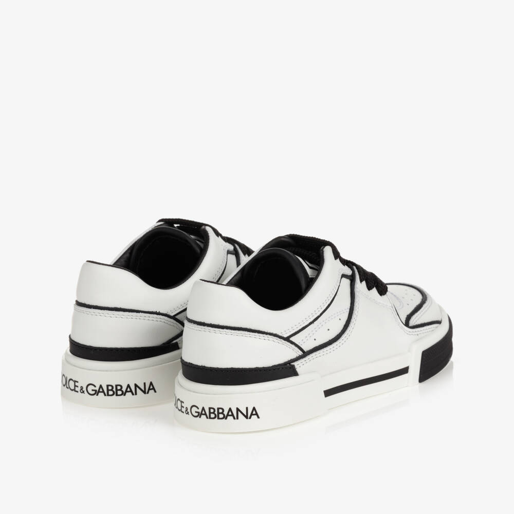 Dolce & Gabbana-ترينرز جلد لون أبيض للأولاد | Childrensalon Outlet
