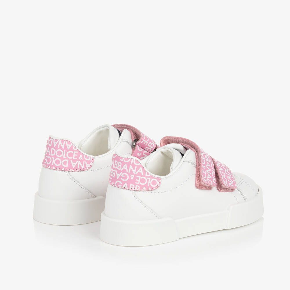 Dolce and gabbana white and pink trainers store
