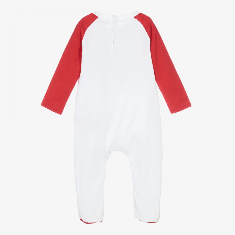 Dolce & Gabbana-White & Red Leopard Babygrow | Childrensalon Outlet