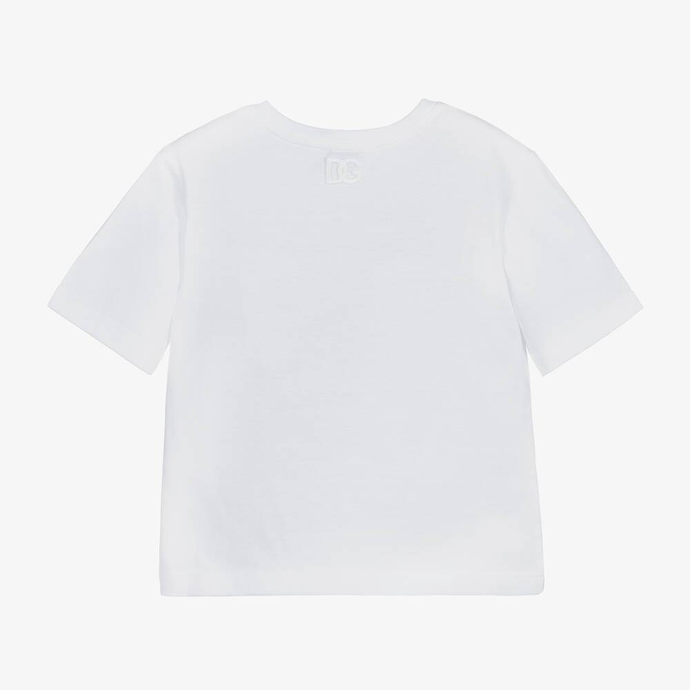 Dolce & Gabbana-White & Red Roses T-Shirt | Childrensalon Outlet