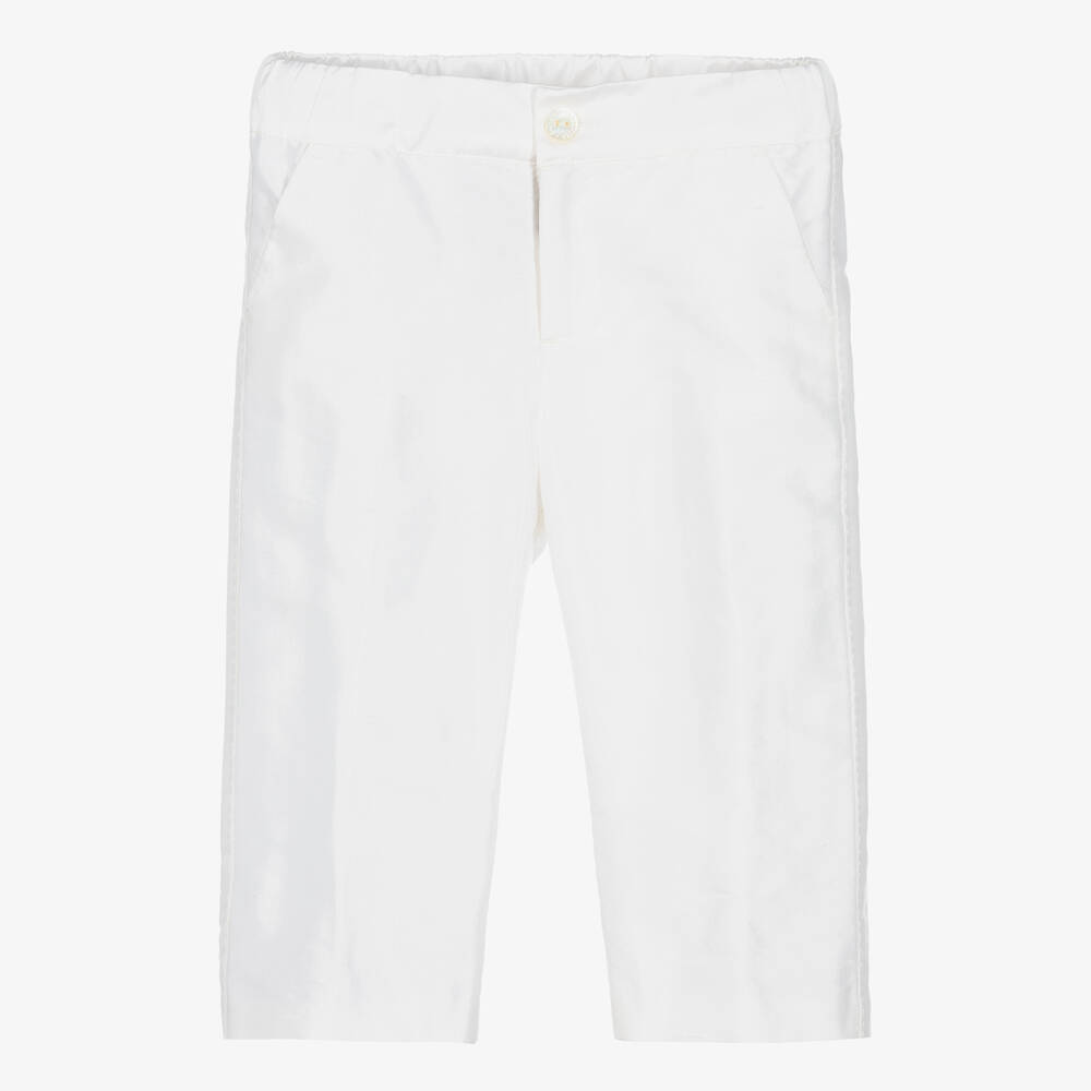 Dolce & Gabbana - White Silk Baby Trousers | Childrensalon