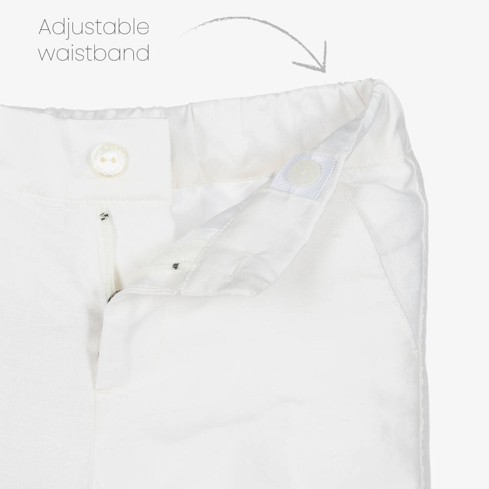 Dolce & Gabbana-بنطلون حرير شانتونج لون أبيض للأطفال | Childrensalon Outlet