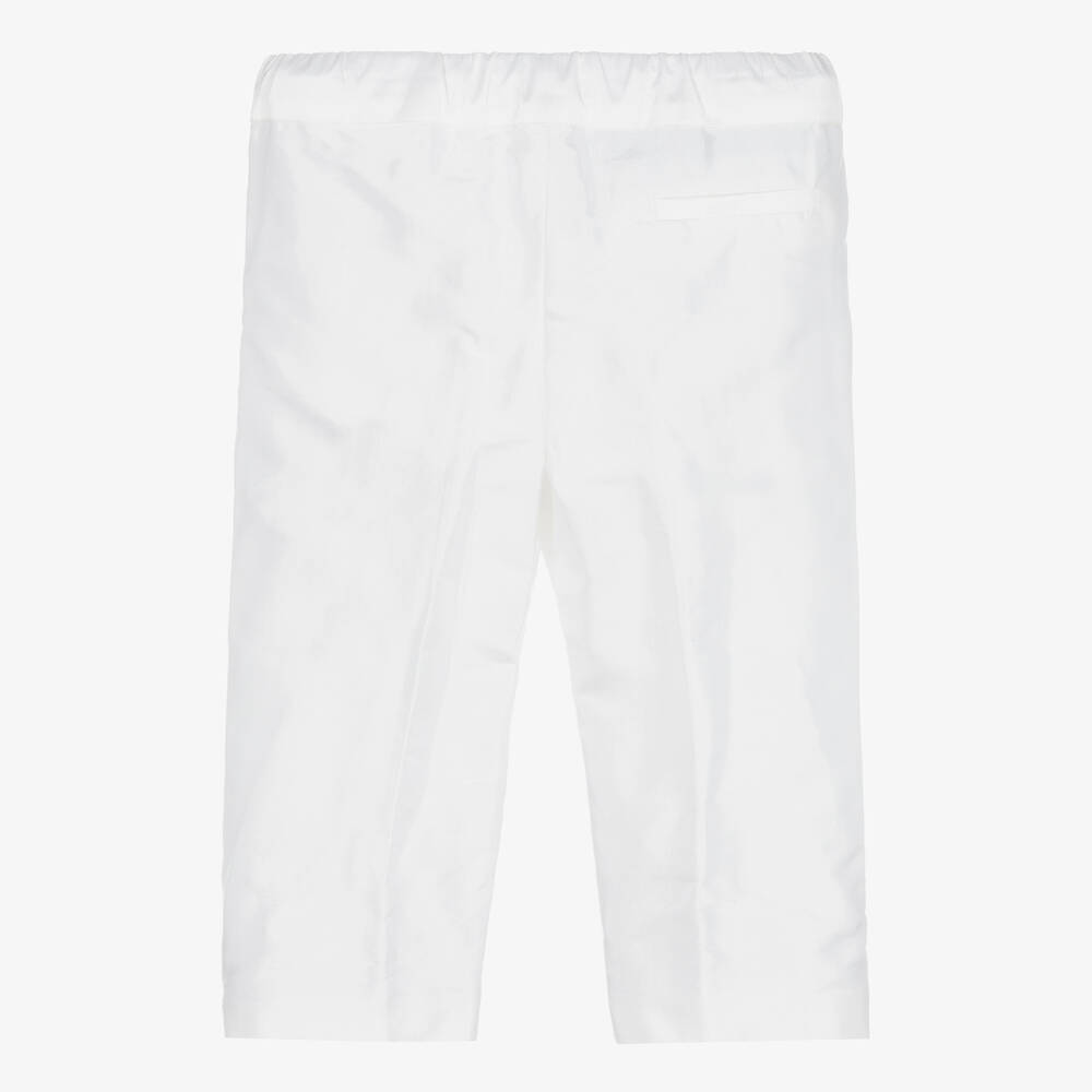 Dolce & Gabbana-بنطلون حرير شانتونج لون أبيض للأطفال | Childrensalon Outlet