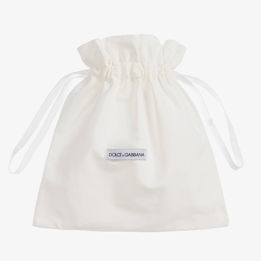 Dolce & Gabbana-White Suede Logo Baby Shoes | Childrensalon Outlet