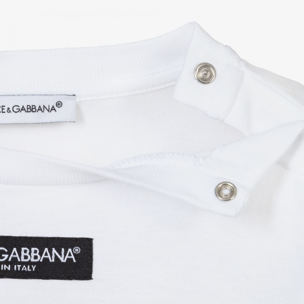 Dolce & Gabbana - White Supermodel Logo Top | Childrensalon