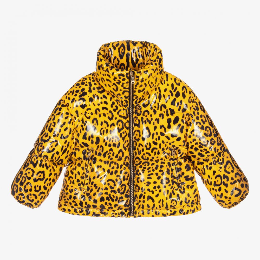 Dolce & Gabbana - Gelbe Daunenjacke mit Leo-Print  | Childrensalon