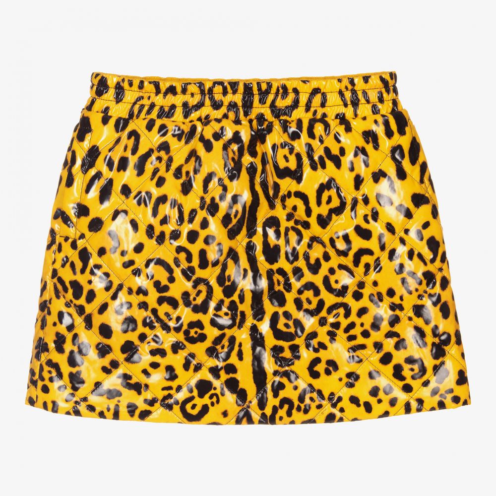 Dolce & Gabbana - Jupe jaune matelassée léopard | Childrensalon