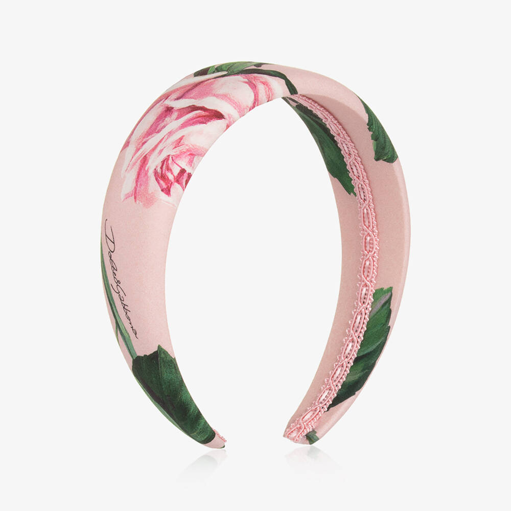 Dolce & Gabbana-Young Ladies' Floral Pink Headband | Childrensalon Outlet
