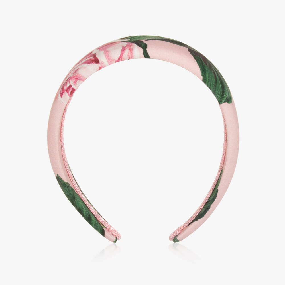 Dolce & Gabbana-Young Ladies' Floral Pink Headband | Childrensalon Outlet