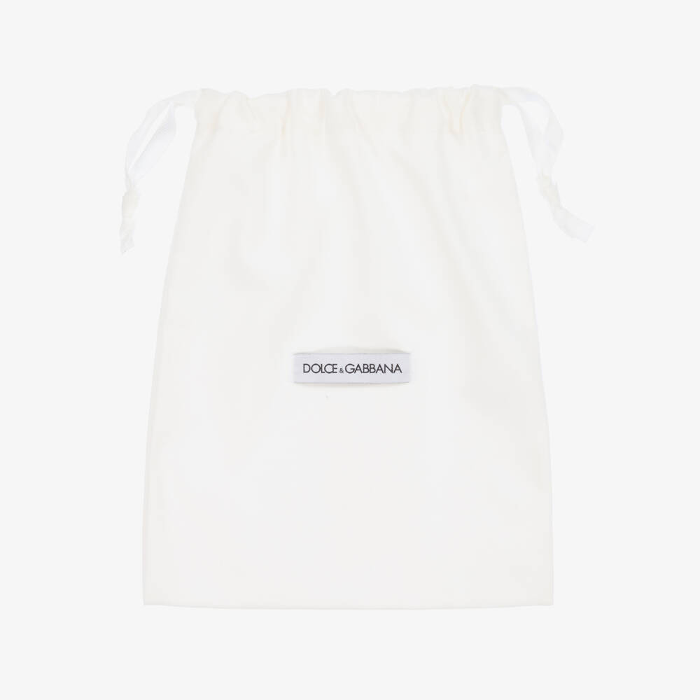 Dolce & Gabbana-Кожаные балетки розового и черного цвета для девочек | Childrensalon Outlet