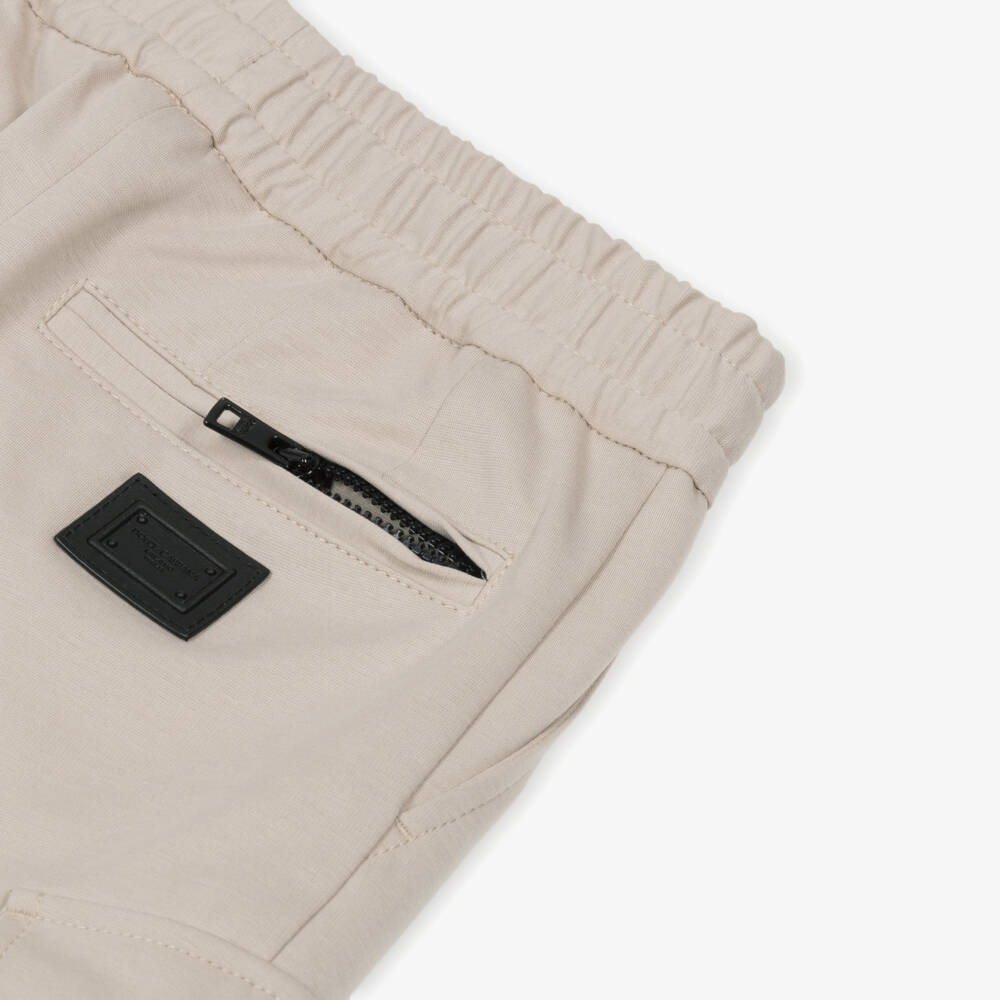 Dolce & Gabbana-Бежевые стрейчевые брюки карго для подростков | Childrensalon Outlet