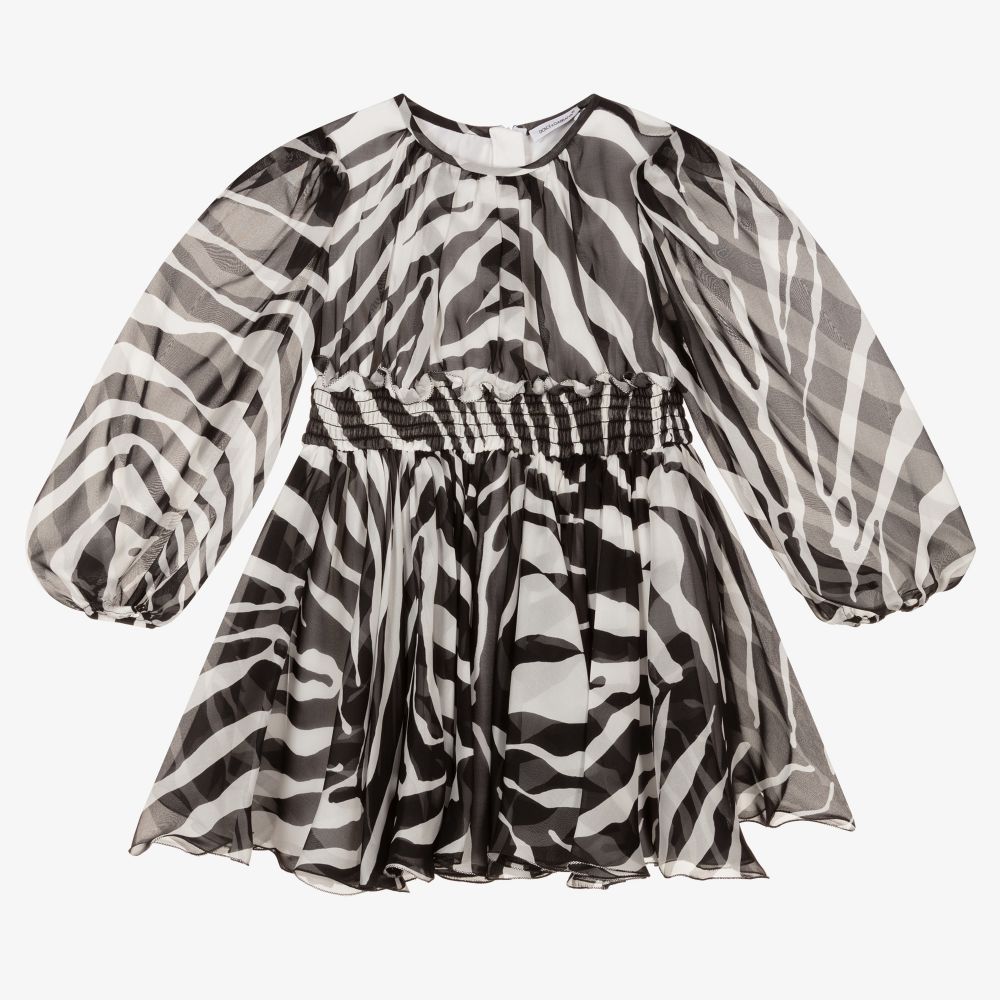Dolce & Gabbana - Zebra Silk Chiffon Dress  | Childrensalon