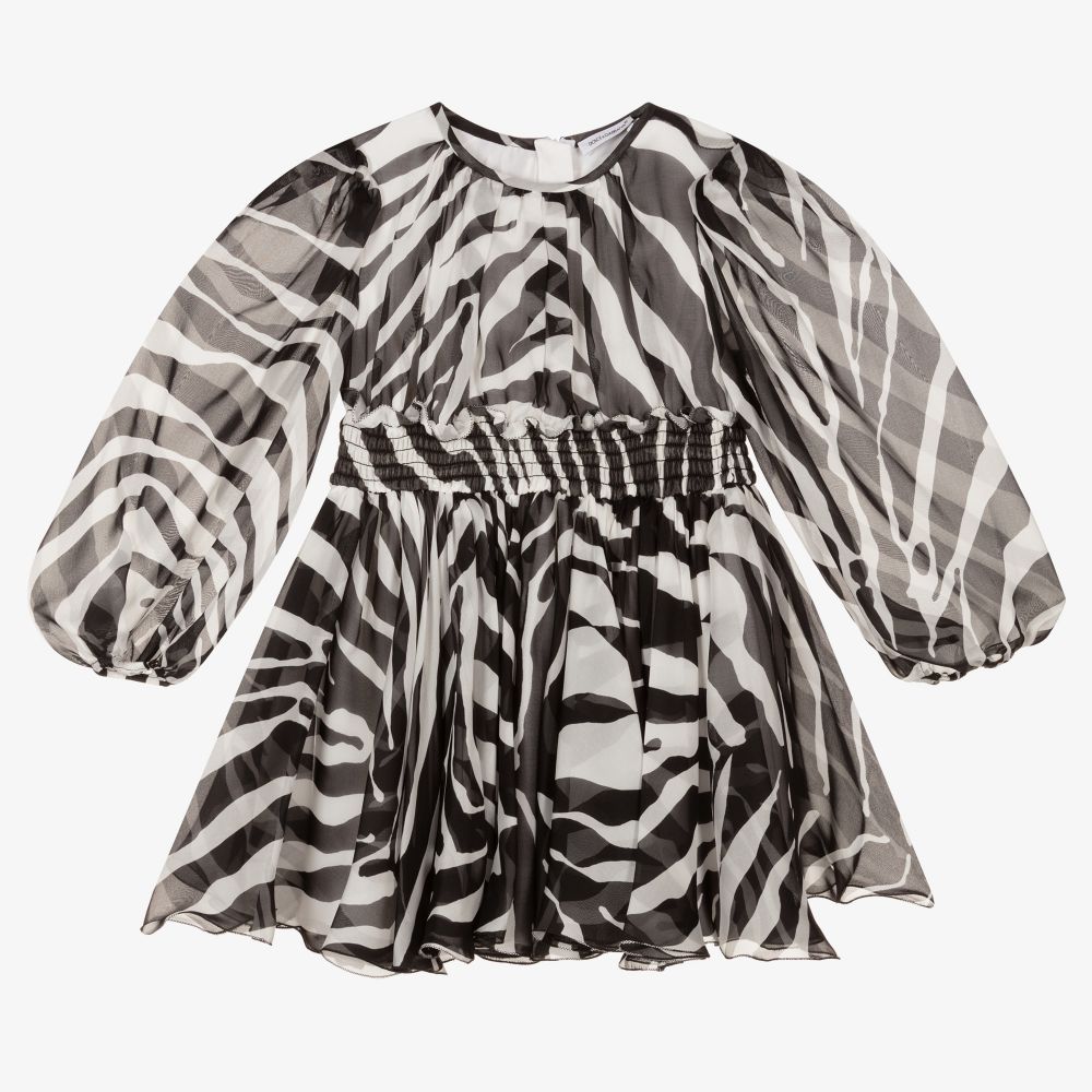 Dolce & Gabbana - Zebrakleid aus Seidenchiffon  | Childrensalon