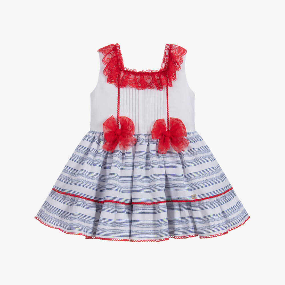 Dolce Petit-Girls White, Red & Blue Dress | Childrensalon Outlet