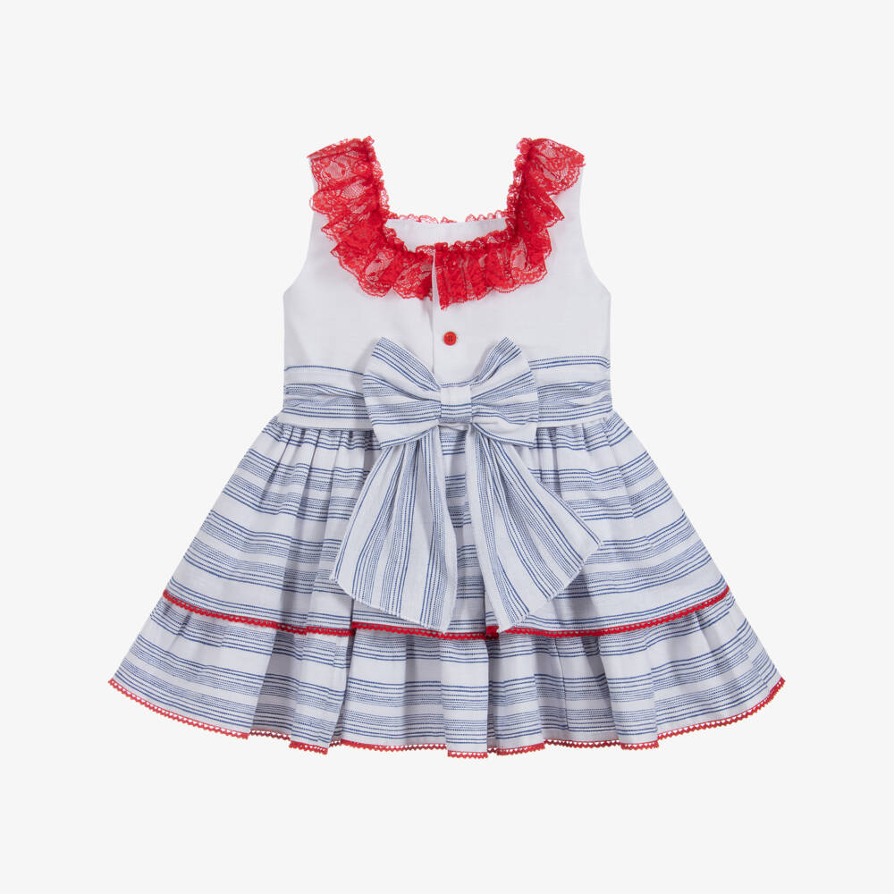 Dolce Petit-Girls White, Red & Blue Dress | Childrensalon Outlet