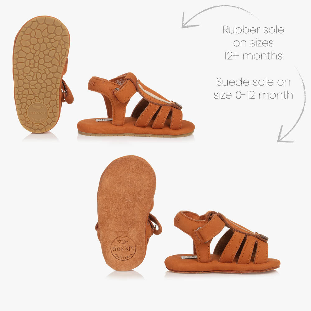 دونسجي-صندل جلد لون بني للمواليد | Childrensalon Outlet