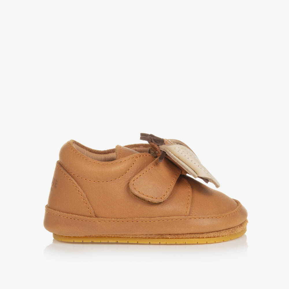Donsje-Baby Brown Leather Bee Pre-Walker Shoes | Childrensalon Outlet