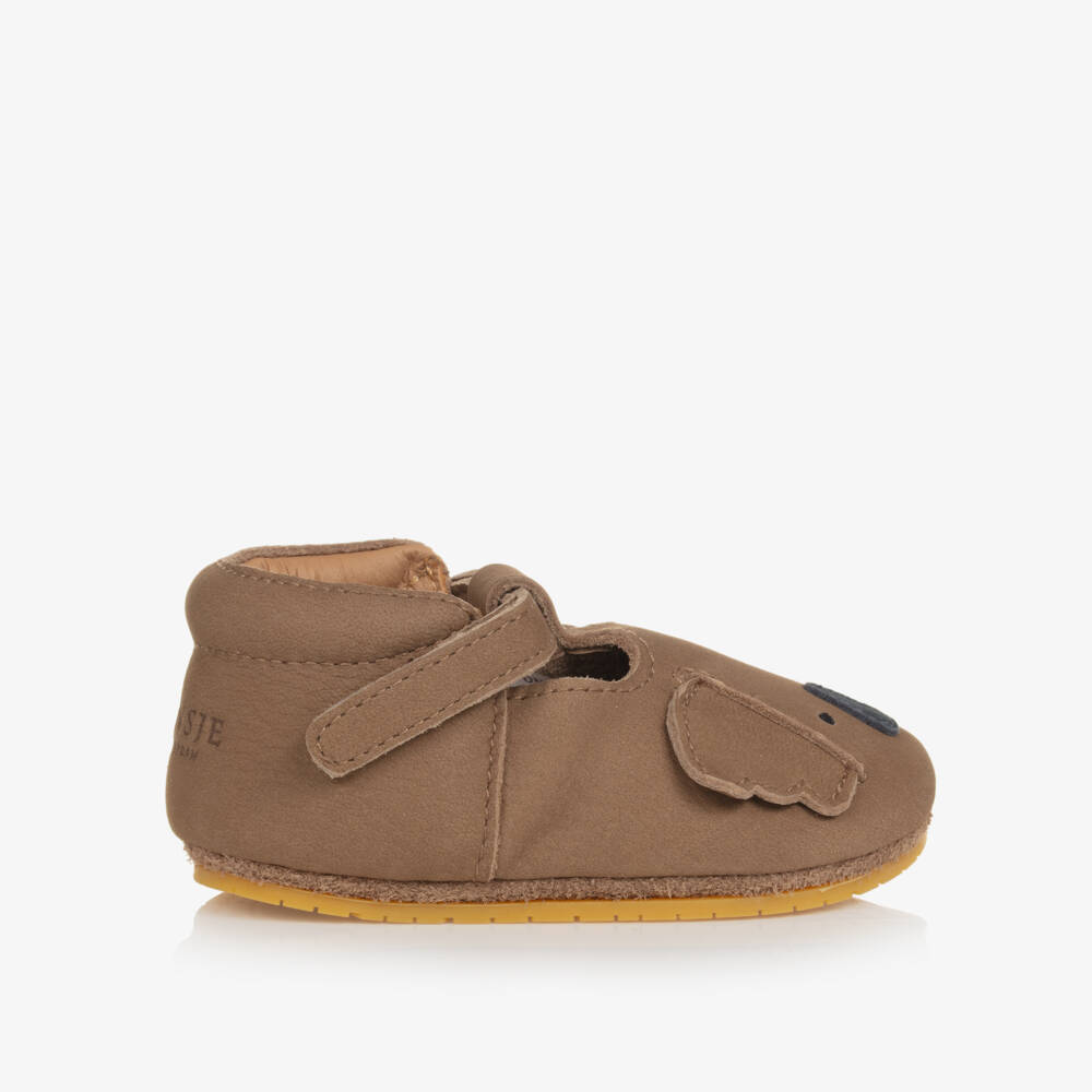 Donsje-Baby Brown Leather Pre-Walker Shoes | Childrensalon Outlet