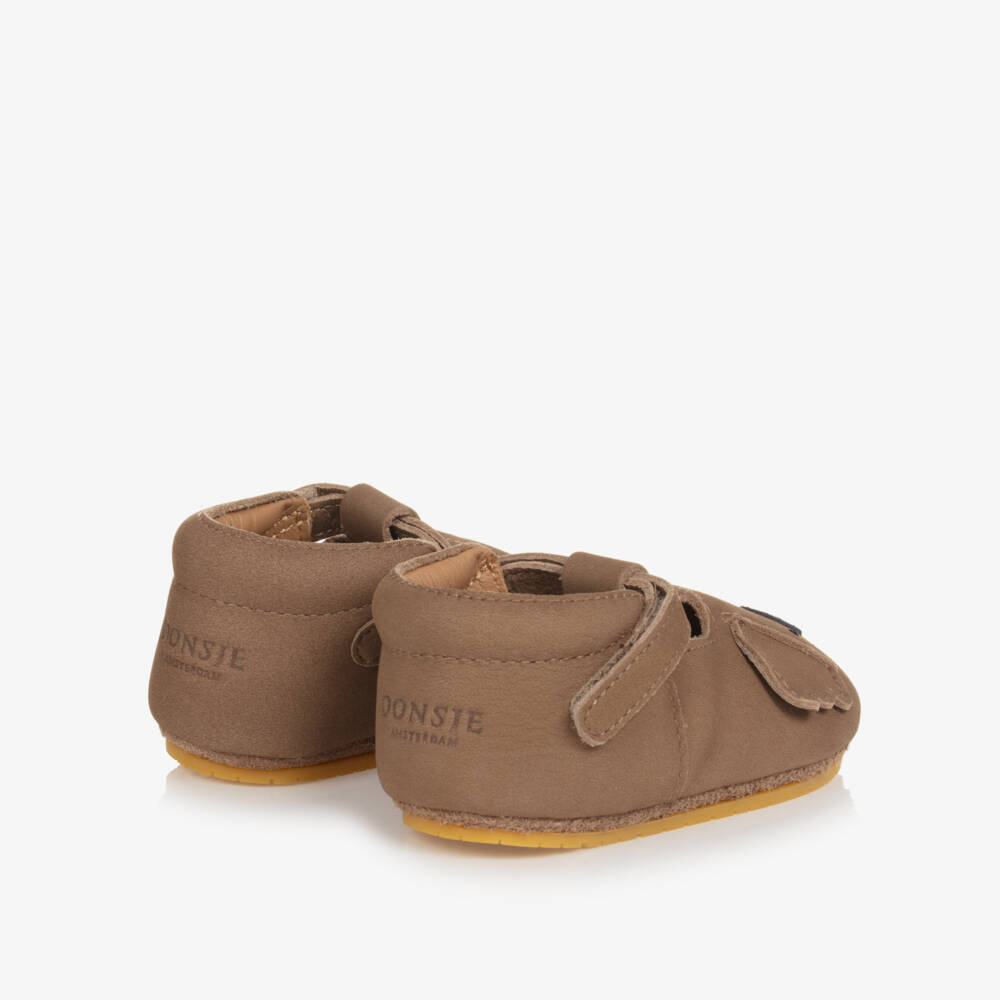 Donsje-Baby Brown Leather Pre-Walker Shoes | Childrensalon Outlet