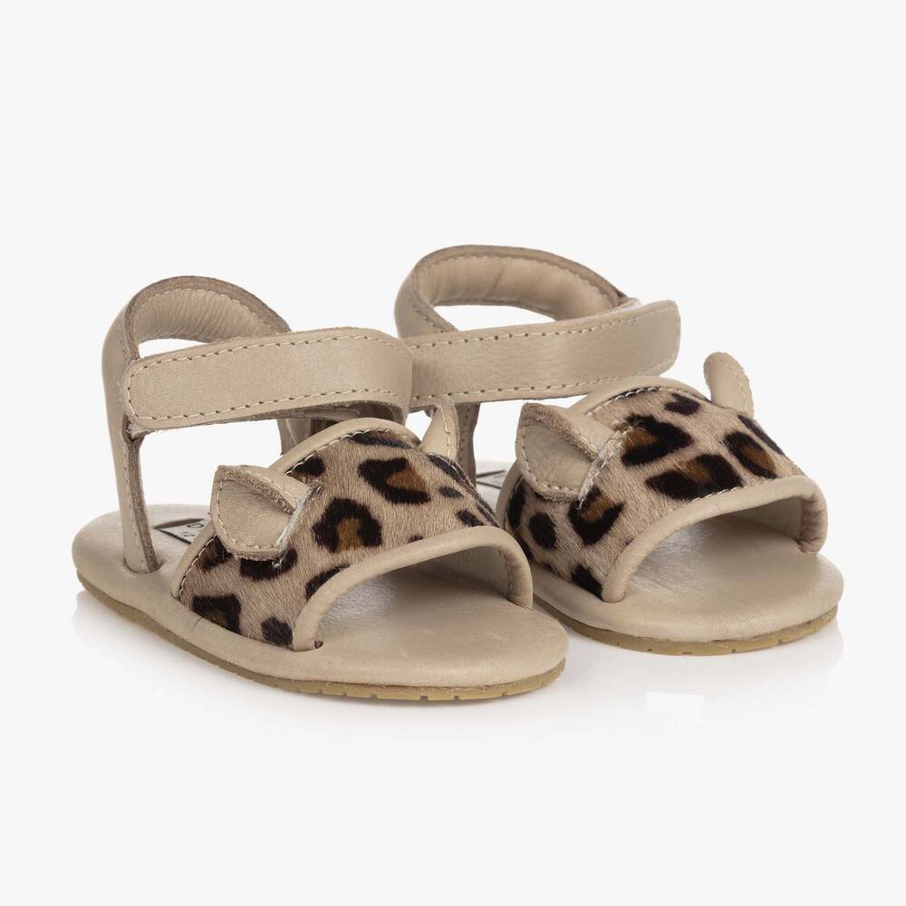 Donsje - Baby Girls Beige Leather Sandals | Childrensalon