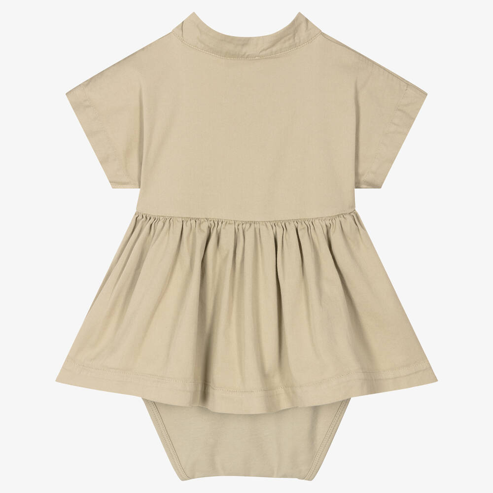 Donsje-Зеленое платье из органического хлопка | Childrensalon Outlet