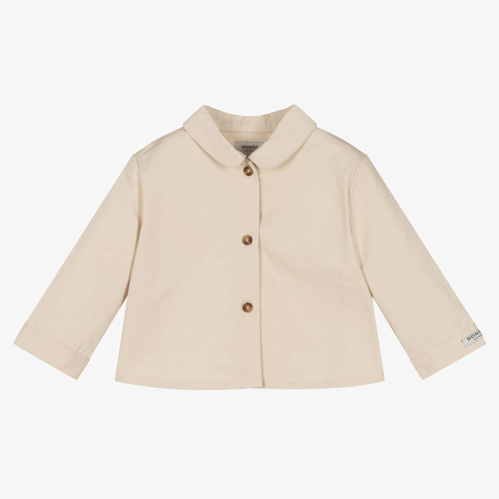 Donsje - Baby Girls Ivory Cotton Jacket | Childrensalon