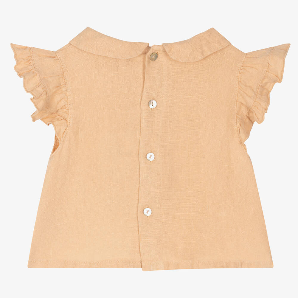 Donsje-Бледно-оранжевая льняная блузка | Childrensalon Outlet
