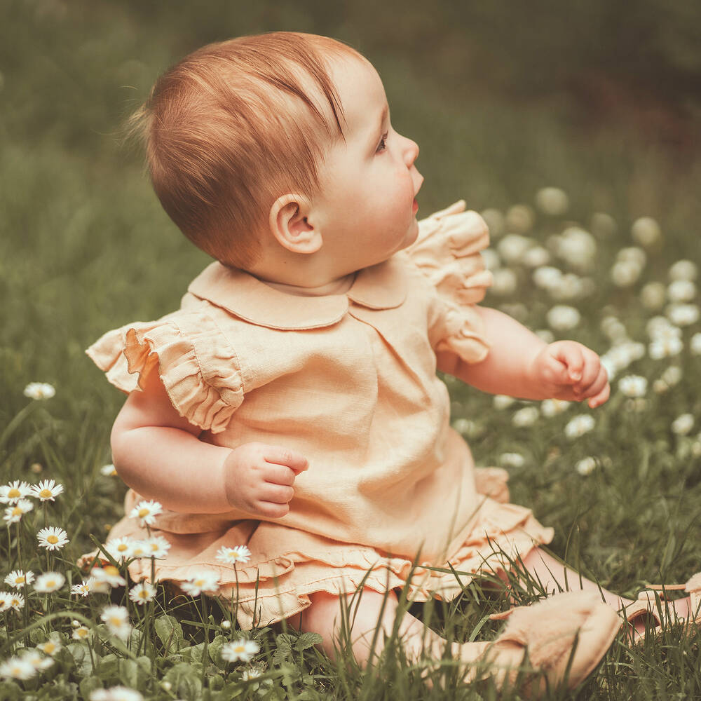 Donsje-Бледно-оранжевая льняная блузка | Childrensalon Outlet