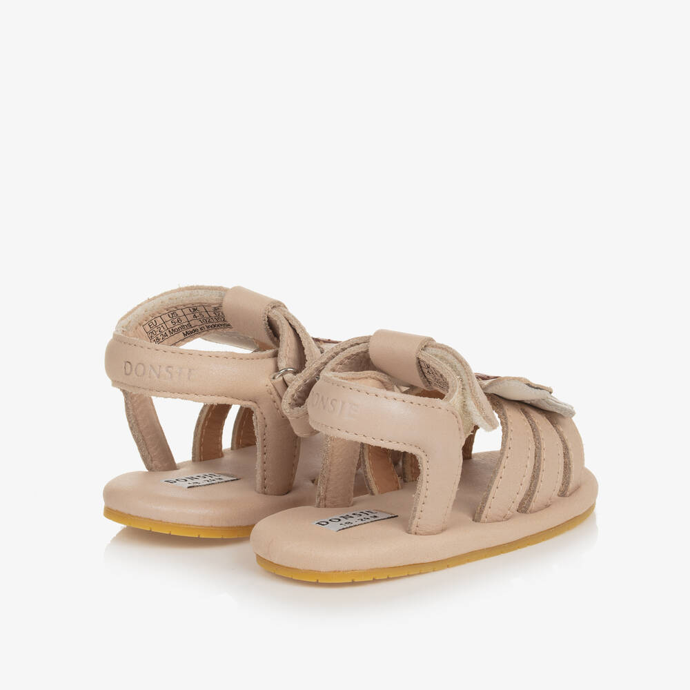 دونسجي-صندل جلد لون زهري لمرحلة قبل المشي للمولودات | Childrensalon Outlet