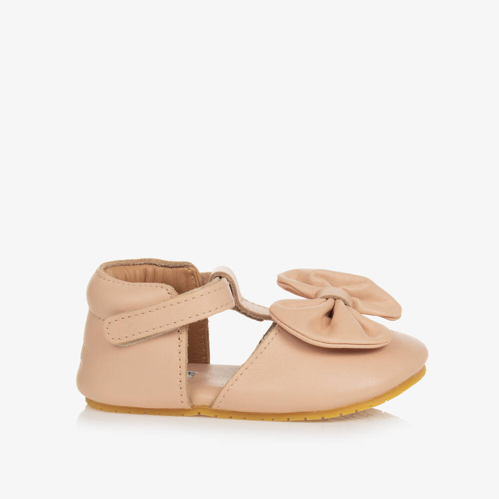دونسجي-حذاء جلد لون زهري لمرحلة قبل المشي للمولودات | Childrensalon Outlet