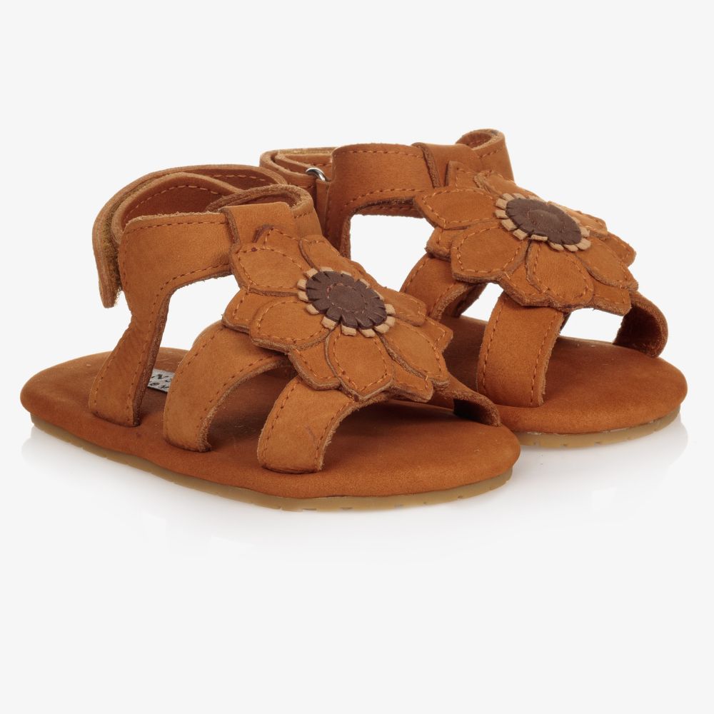 Donsje - Baby Girls Tan Leather Sandals | Childrensalon