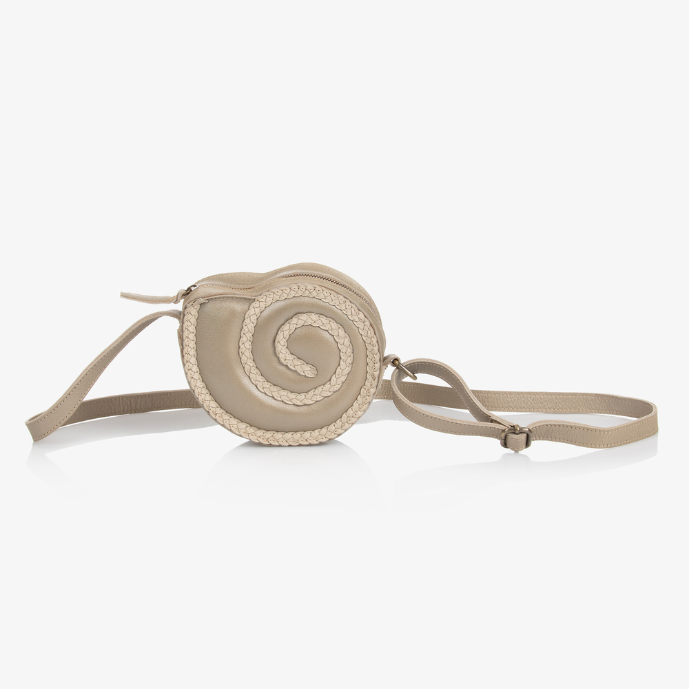 Donsje - Beige-goldene Muscheltasche (14 cm) | Childrensalon