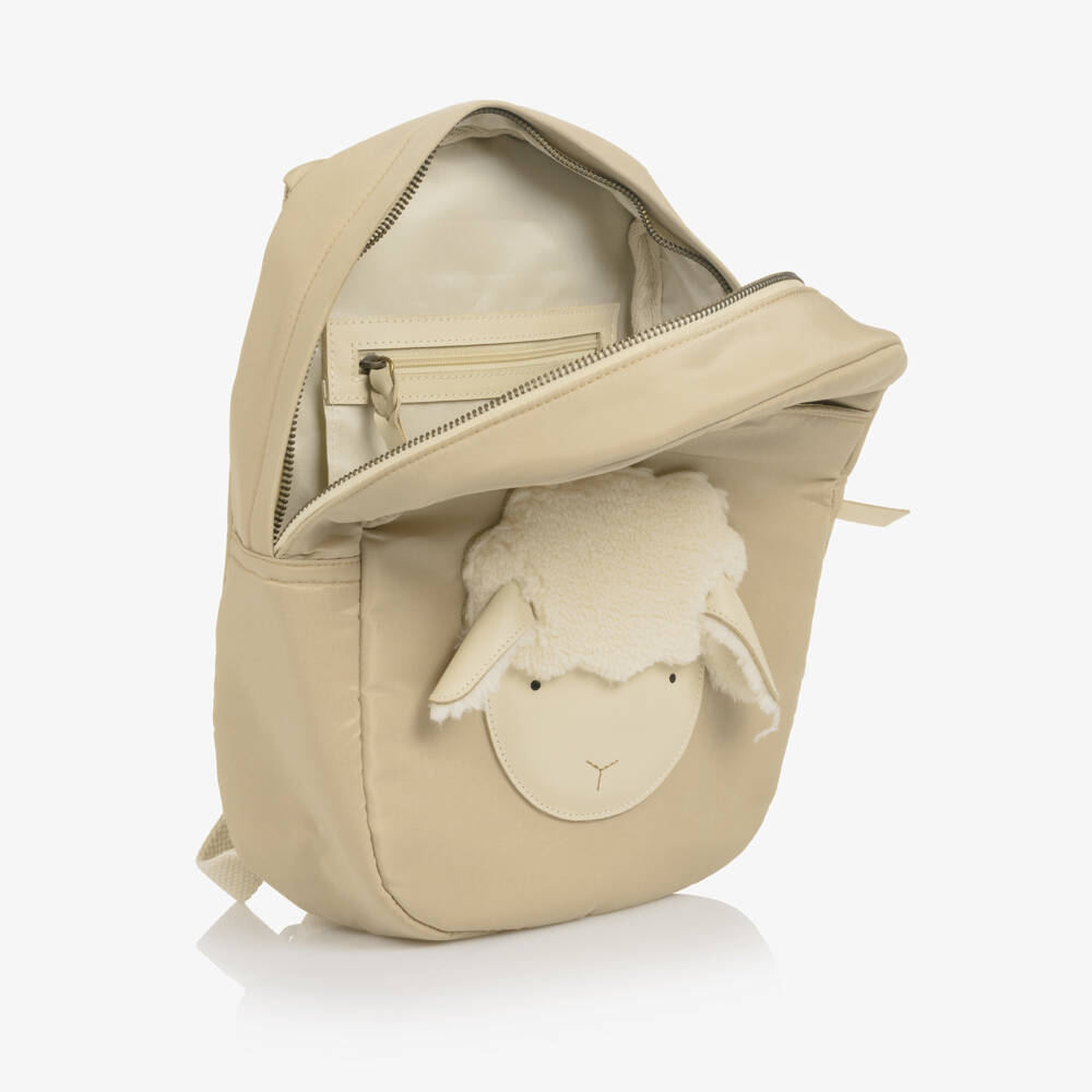 Donsje-Beige Lammy Backpack (30cm) | Childrensalon Outlet