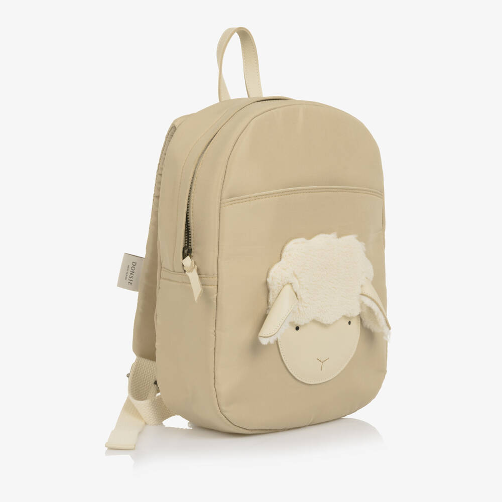 Donsje-Beige Lammy Backpack (30cm) | Childrensalon Outlet