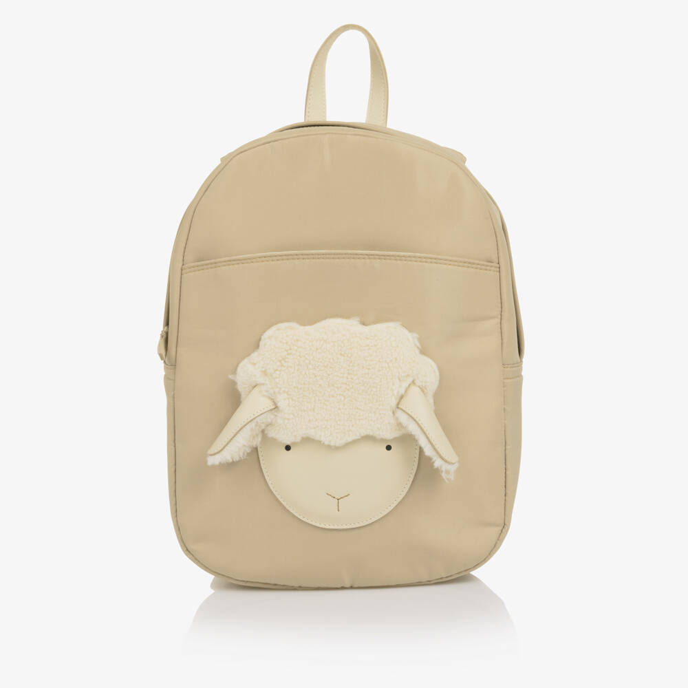 Donsje-Beige Lammy Backpack (30cm) | Childrensalon Outlet
