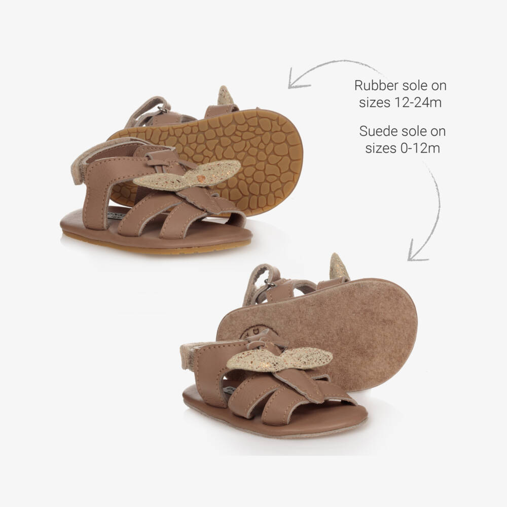 Donsje-صندل جلد لون بيج للمولودات | Childrensalon Outlet