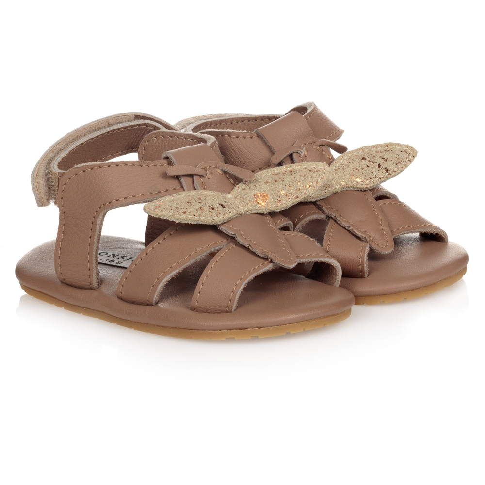 Donsje - Beige Leather Baby Sandals | Childrensalon
