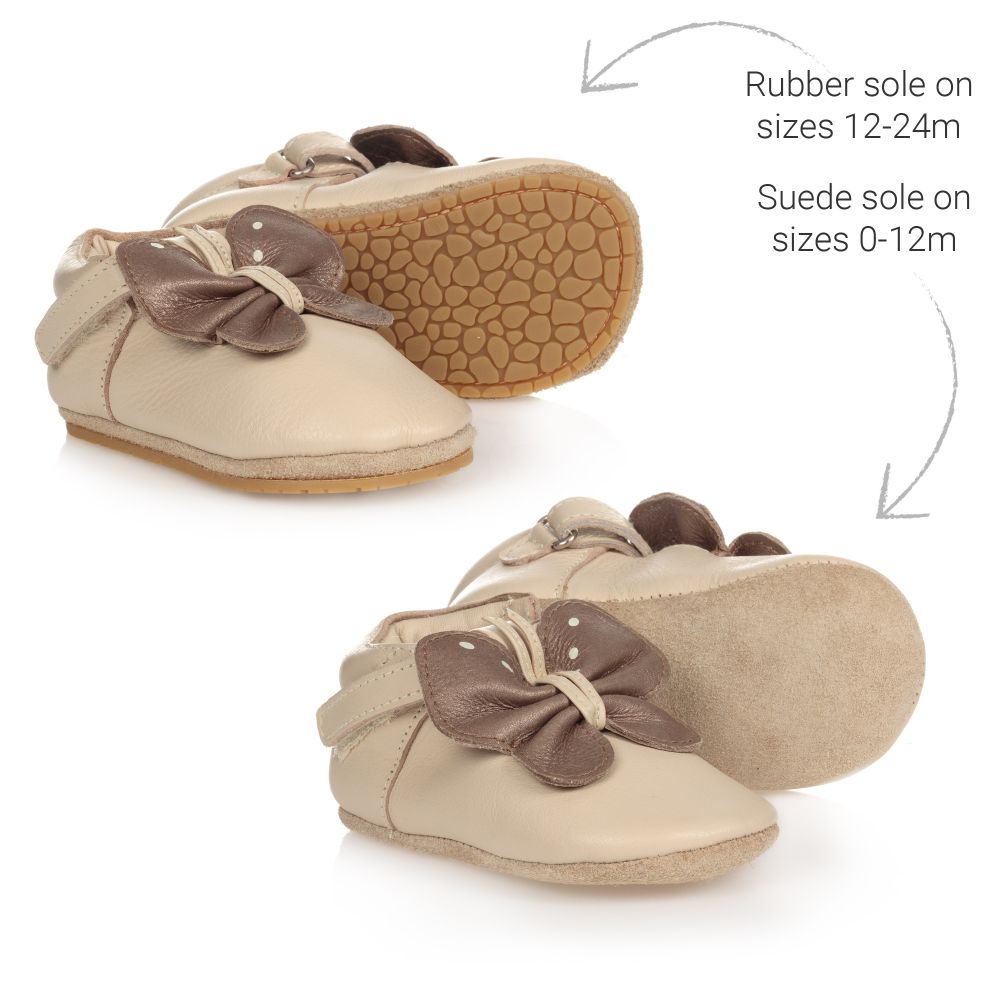 Donsje-حذاء أطفال بناتي جلد لون بيج فاتح | Childrensalon Outlet