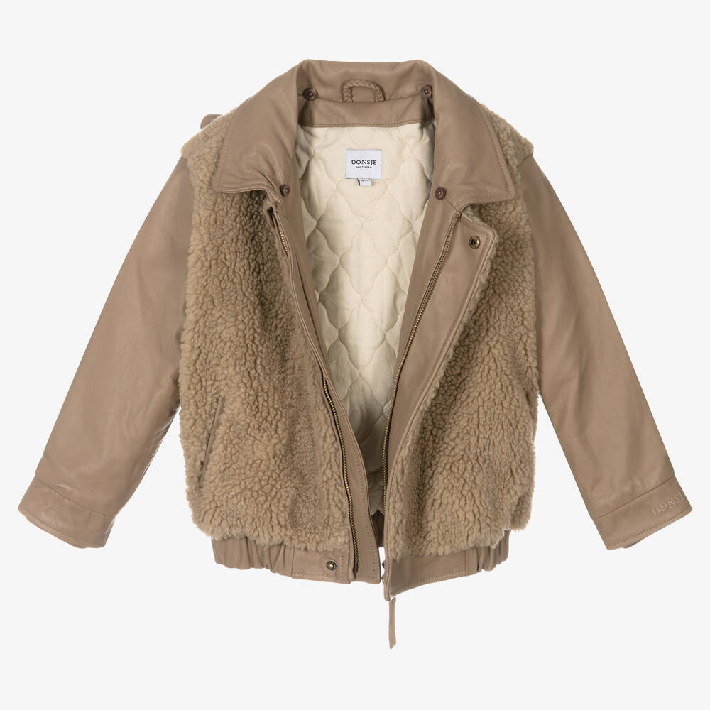 Leather fleece jacket hotsell