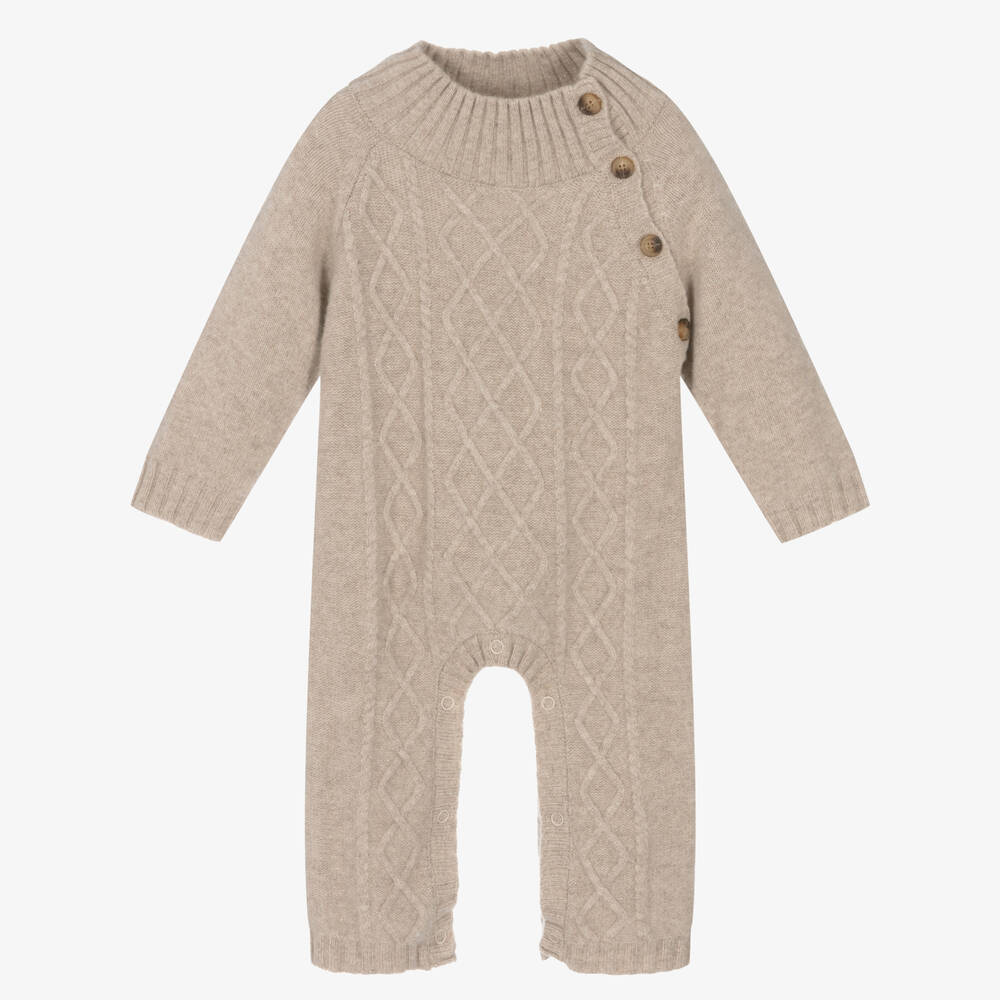 Donsje - Beiger Merinowollstrick-Overall | Childrensalon