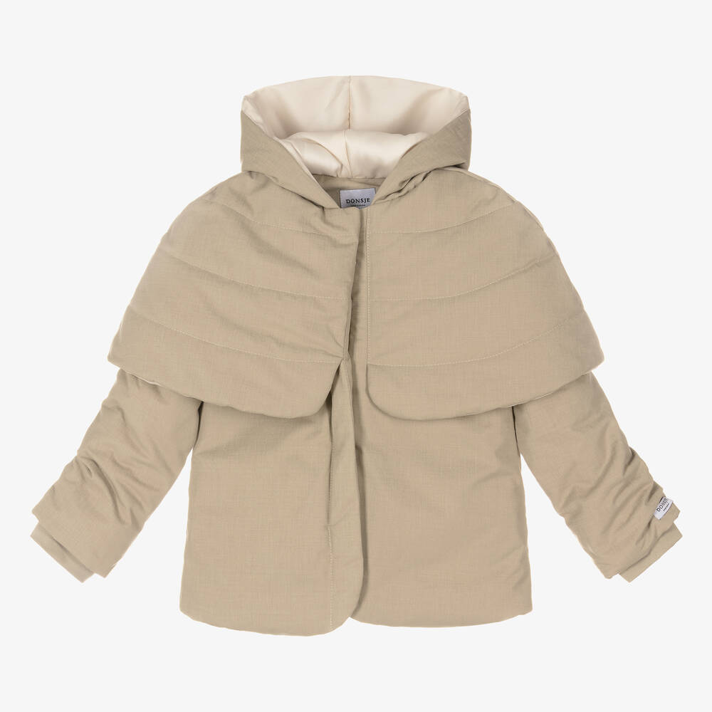 Donsje Beige Padded Cape Jacket Childrensalon Outlet