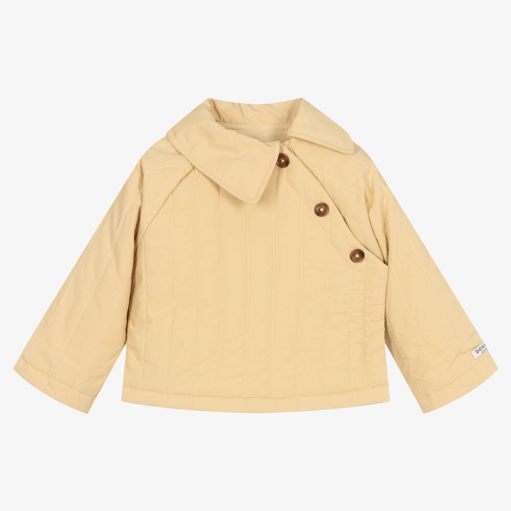 Donsje - Beige Quilted Cotton Baby Jacket | Childrensalon