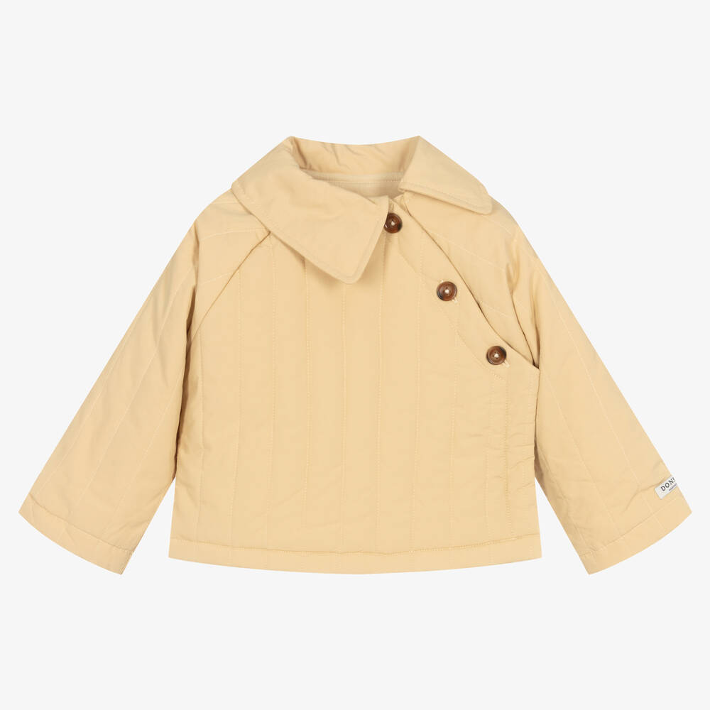 Donsje-Beige Quilted Cotton Baby Jacket | Childrensalon Outlet