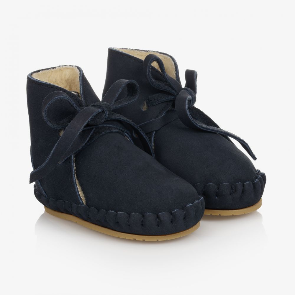 Donsje - Blue Leather Baby Boots | Childrensalon