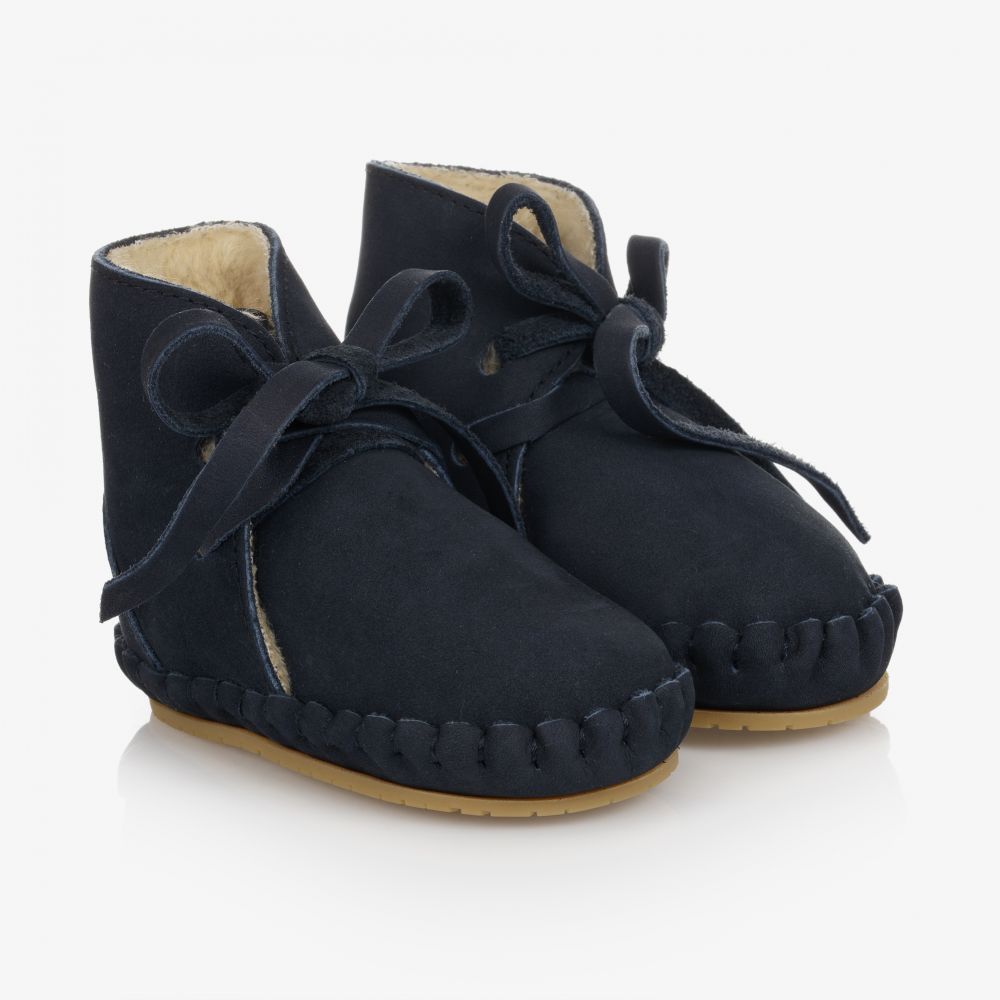 Donsje - Bottines bleues en cuir Bébé | Childrensalon