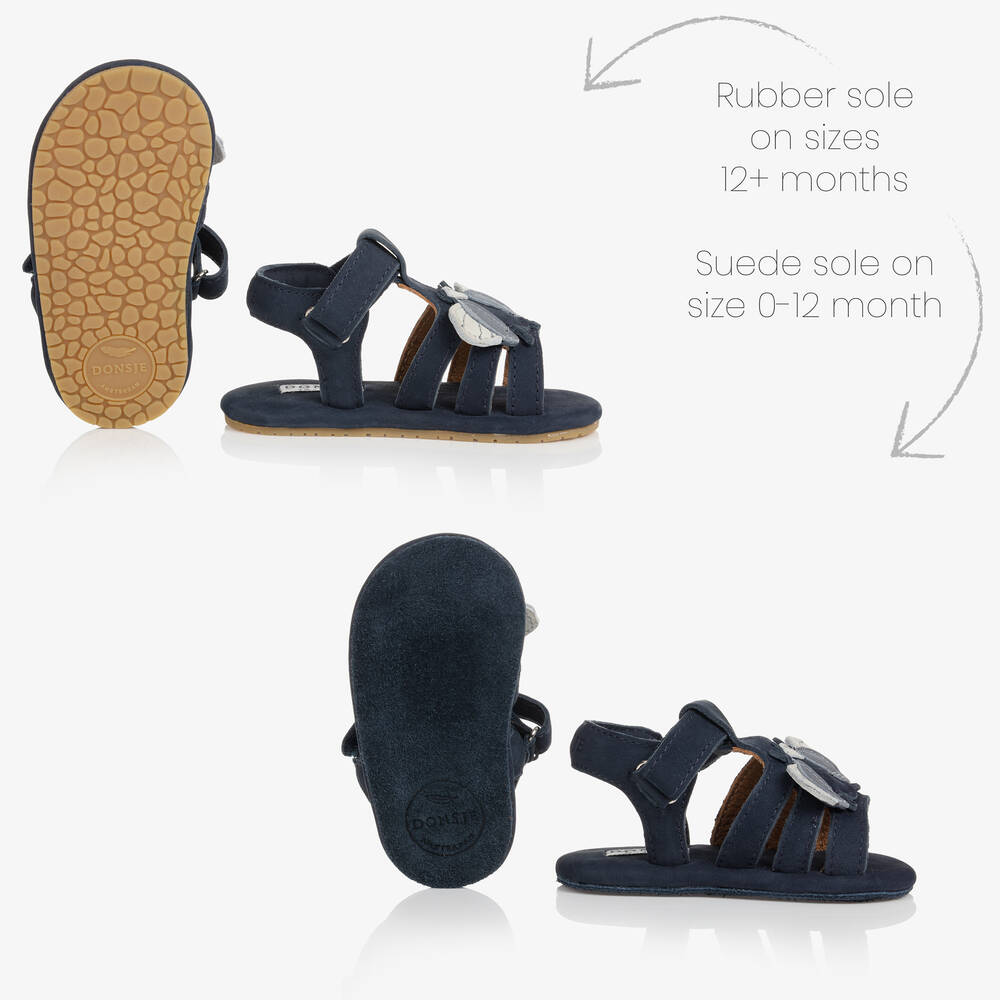 دونسجي-صندل جلد لون كحلي للأطفال | Childrensalon Outlet