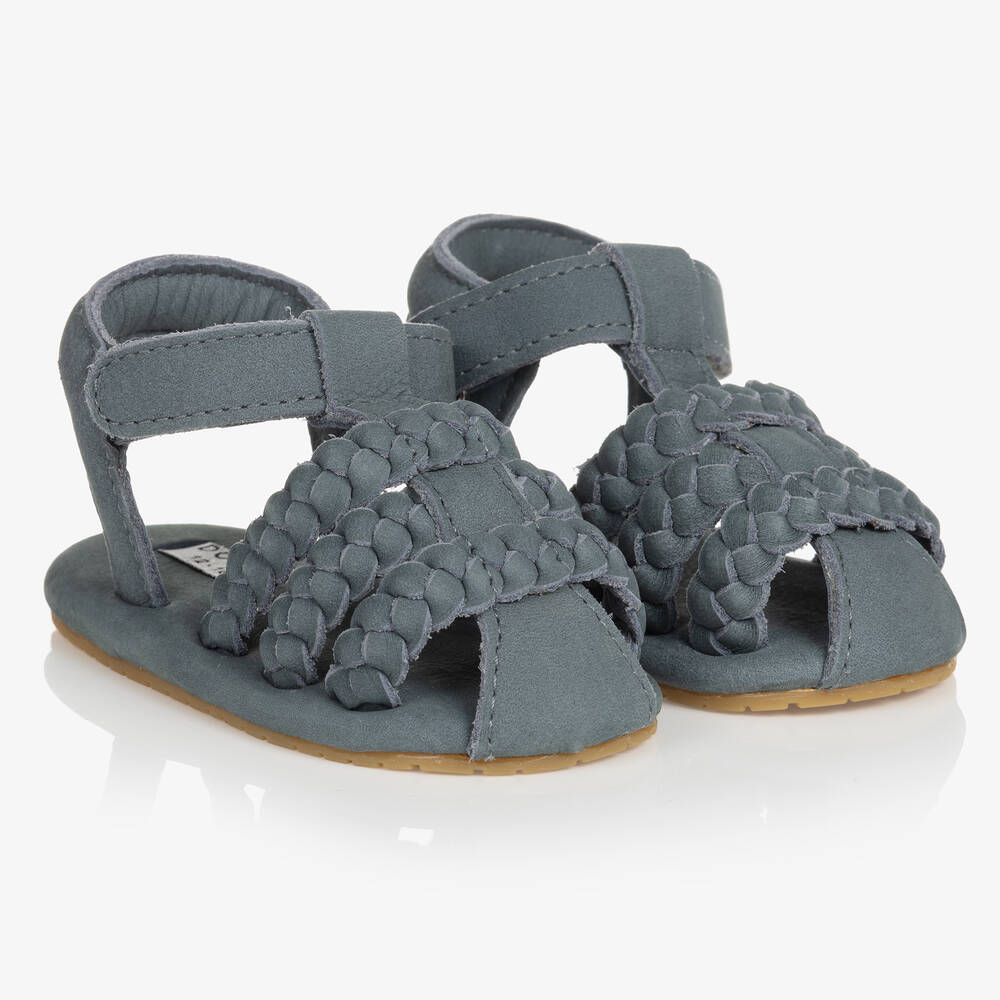 Donsje - Blue Suede Plait Strap Sandals | Childrensalon