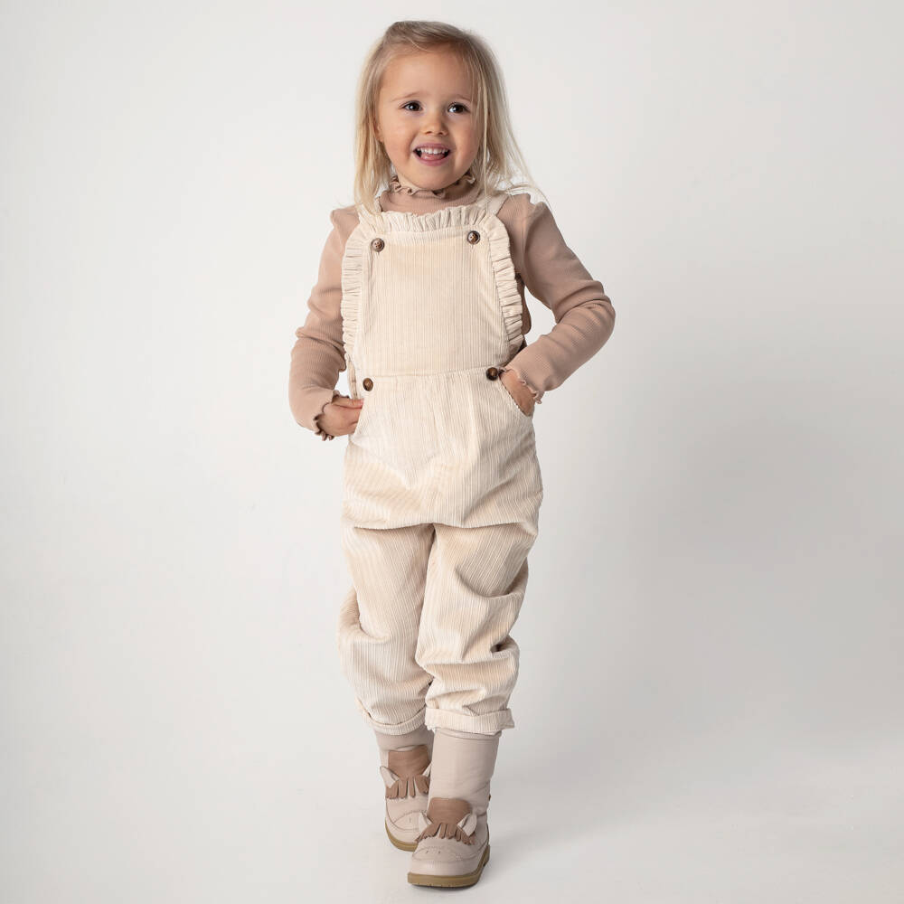 Donsje-Boys Beige Corduroy Overalls | Childrensalon Outlet